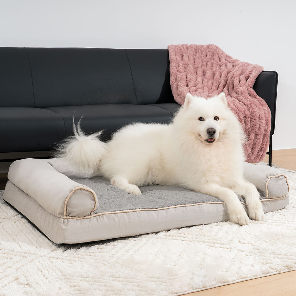 Faux Fleece & Suede Full Support Orthopedic Dog Be