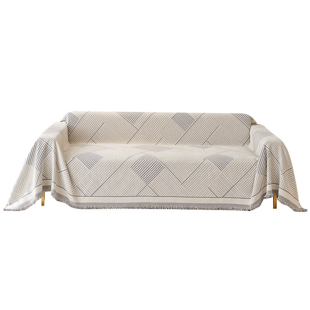 Classic Geometric Pattern Chenille Throw Couch Cov