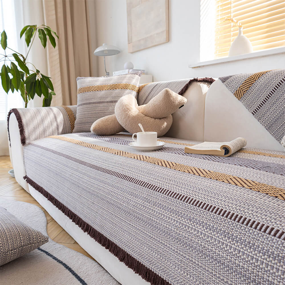 Classic Natural Cotton Linen Breathable Couch Cove