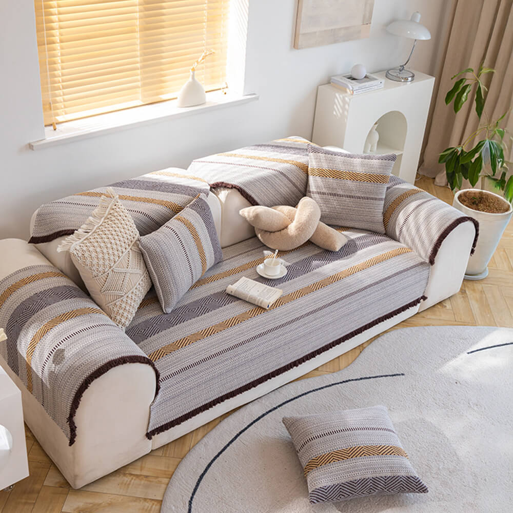Classic Natural Cotton Linen Breathable Couch Cove