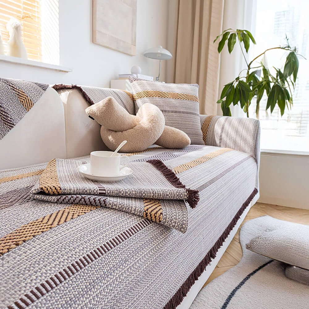 Classic Natural Cotton Linen Breathable Couch Cove
