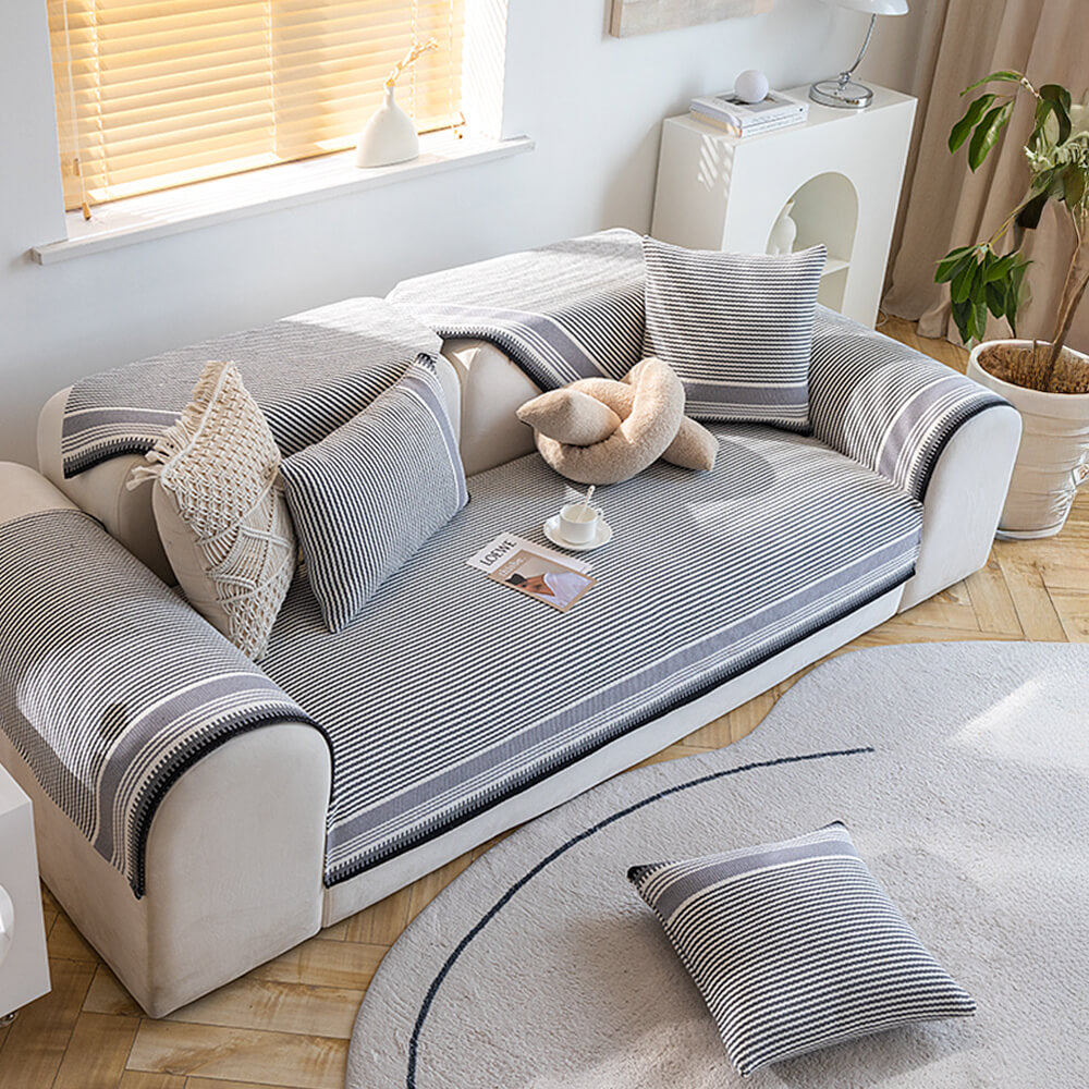 Classic Natural Cotton Linen Breathable Couch Cove