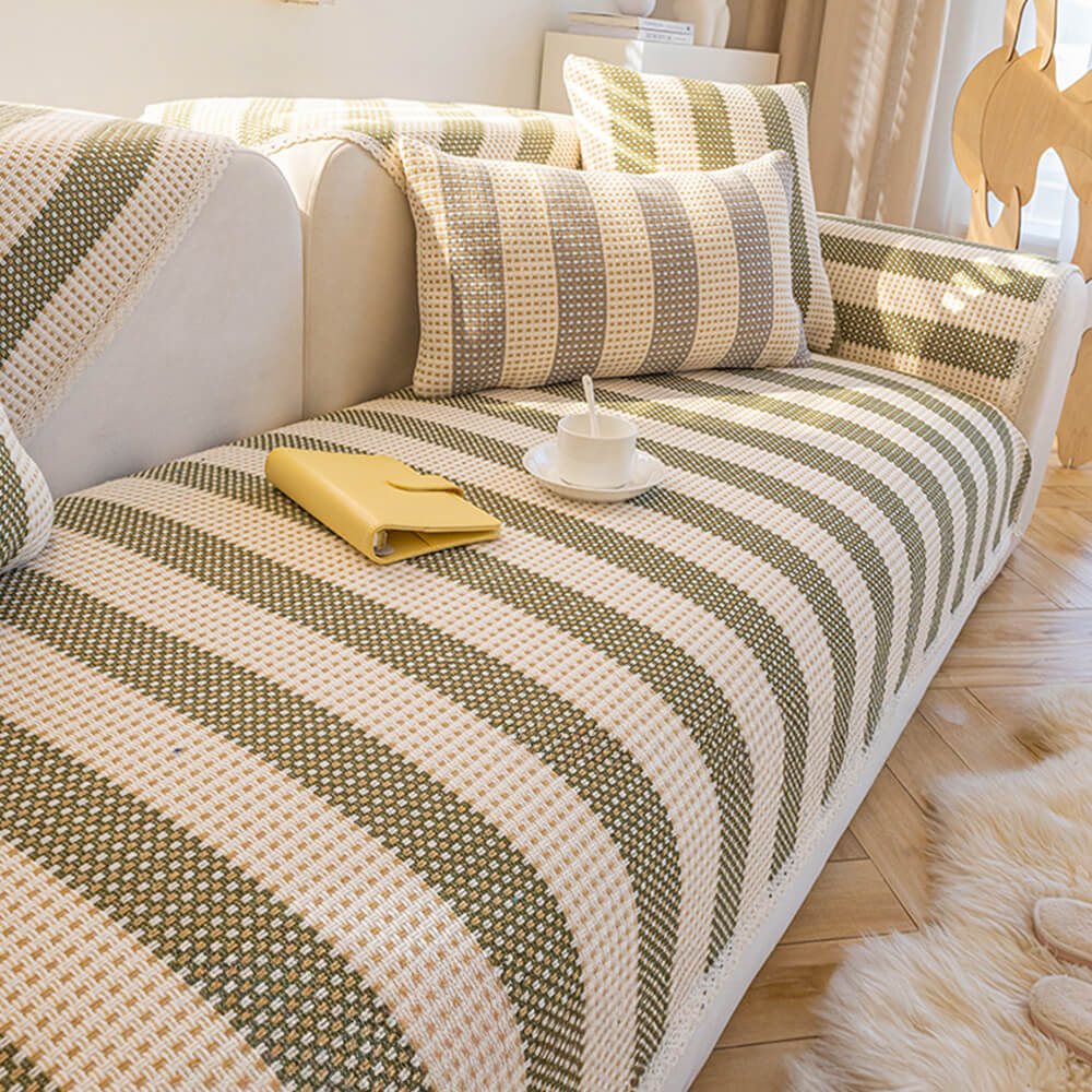 Cotton Linen Stripe Anti-scratch Furniture Protect