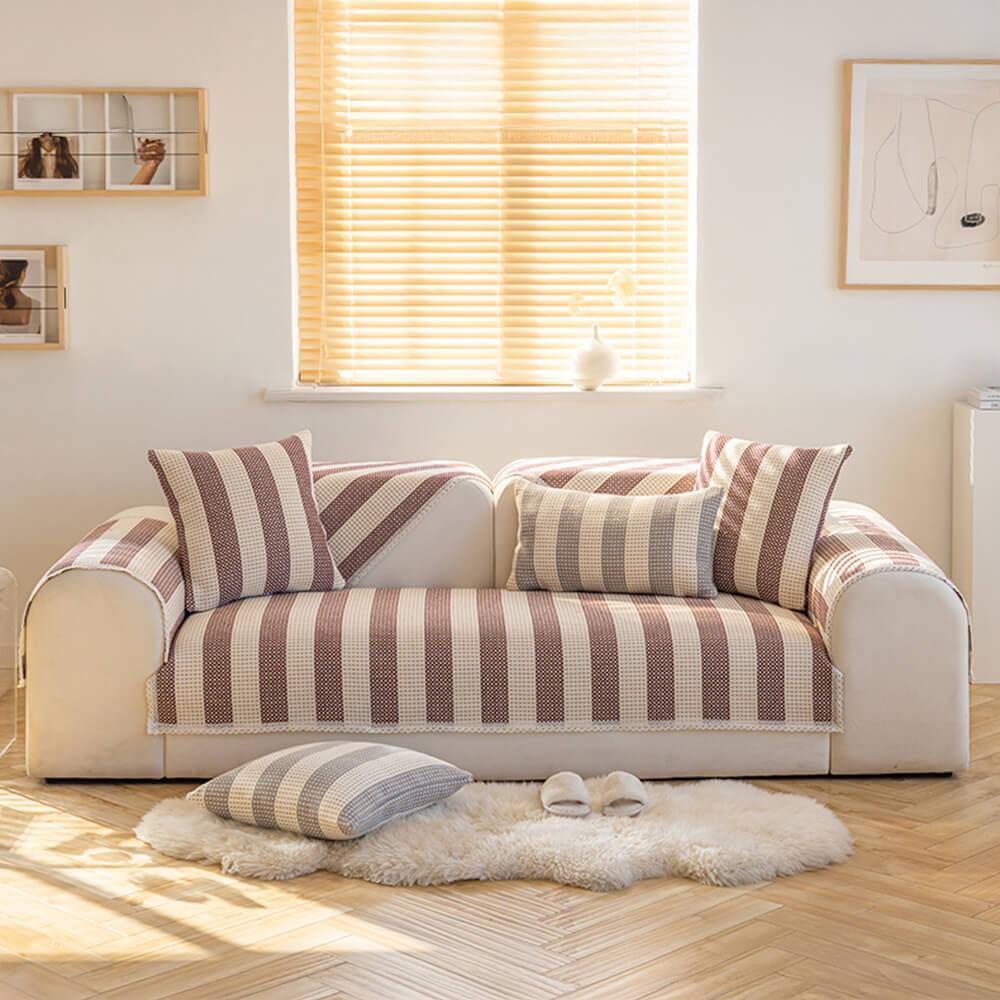 Cotton Linen Stripe Anti-scratch Furniture Protect
