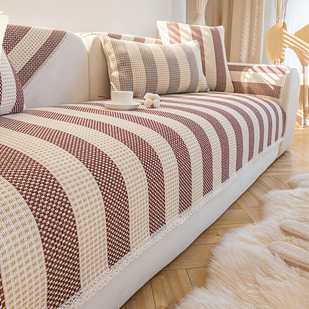 Cotton Linen Stripe Anti-scratch Furniture Protect