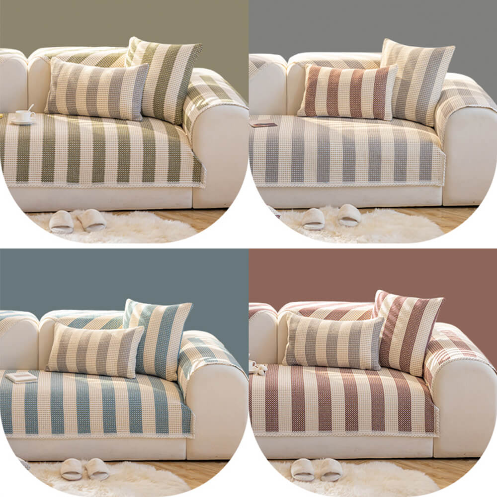 Cotton Linen Stripe Anti-scratch Furniture Protect
