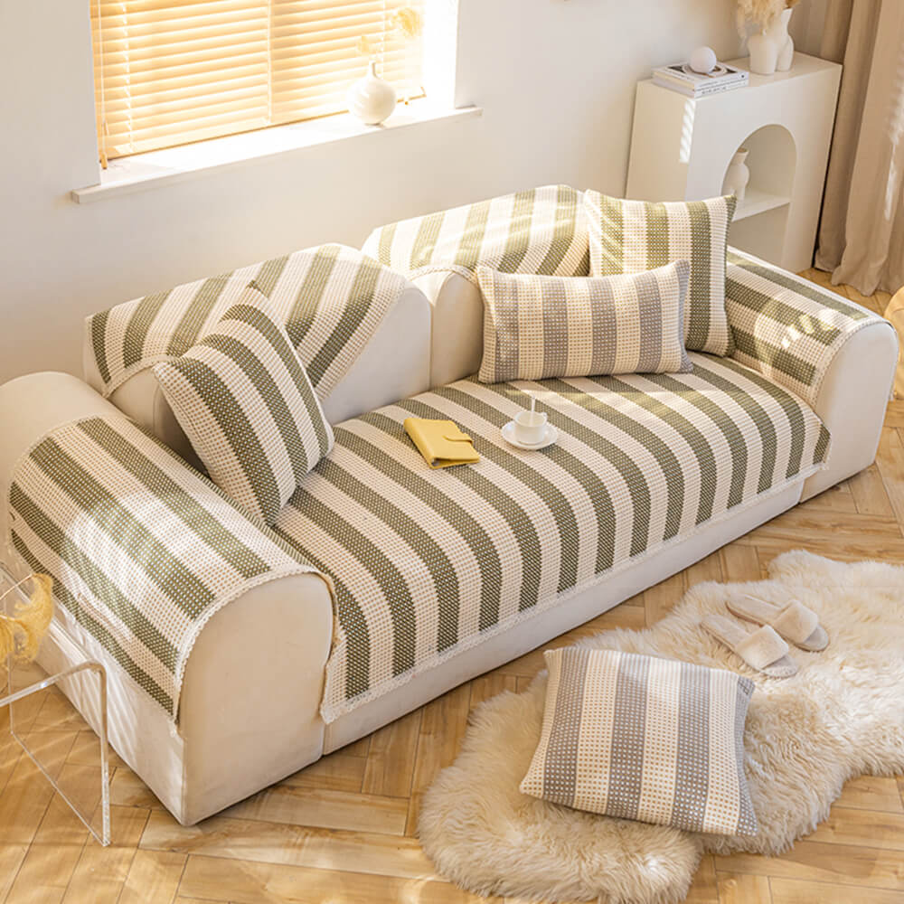 Cotton Linen Stripe Anti-scratch Furniture Protect