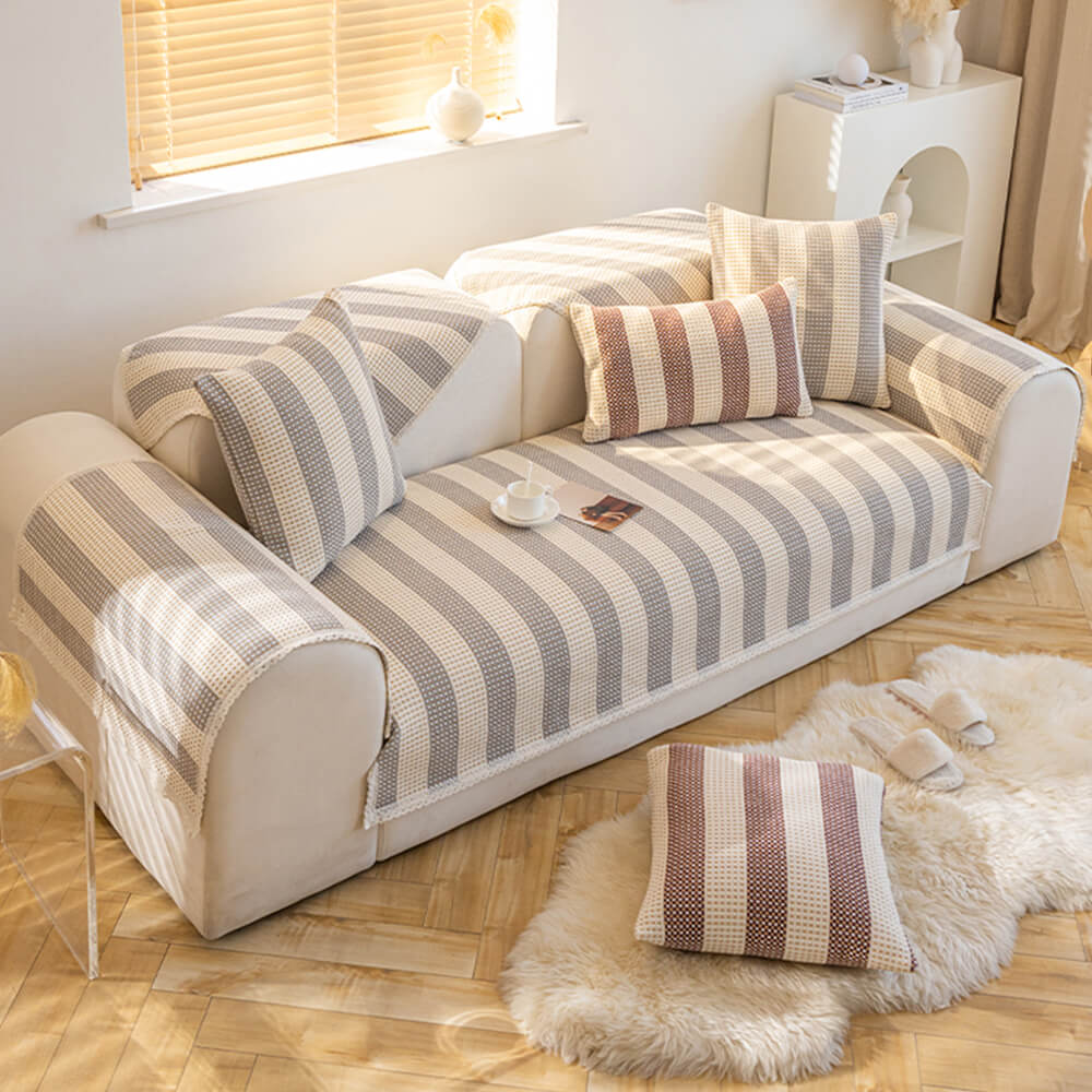 Cotton Linen Stripe Anti-scratch Furniture Protect