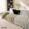 Decorative Stripe Tassel Chenille Throw Couch Cove