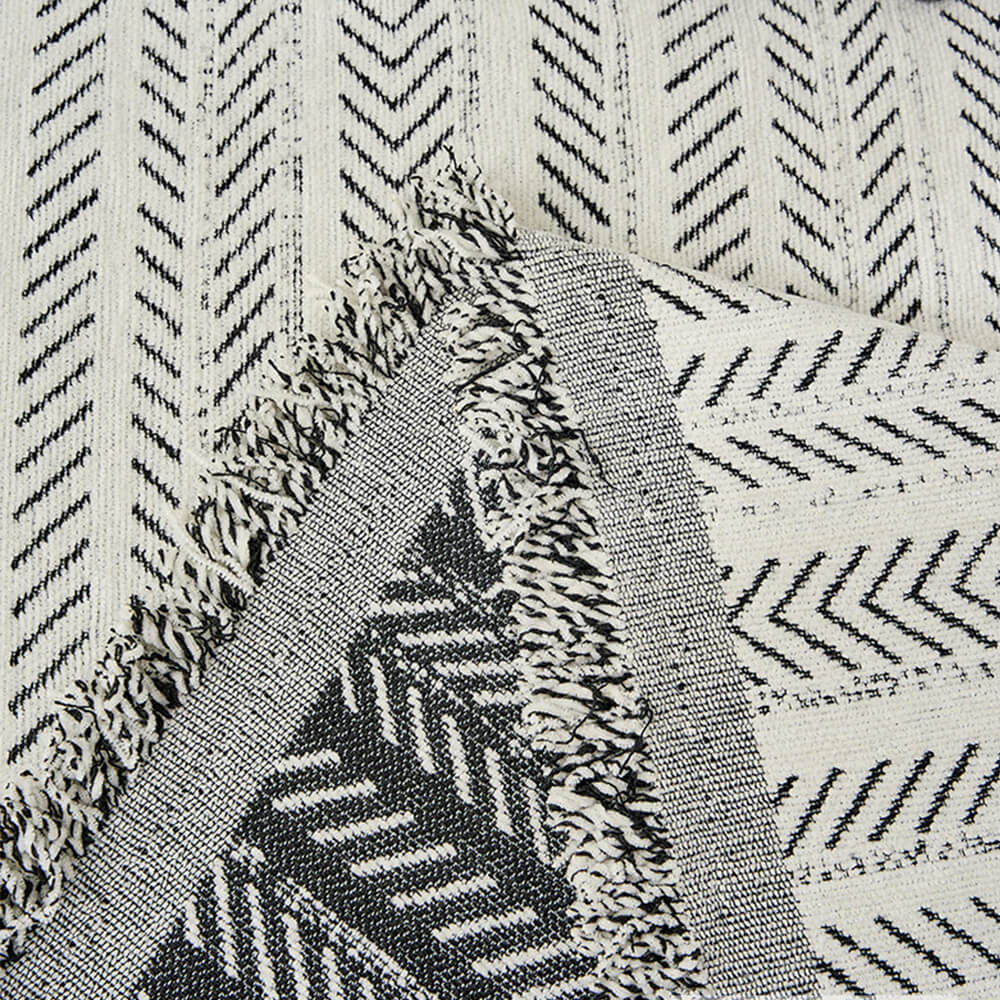 Elegant Herringbone Chenille Textured Throw Couch