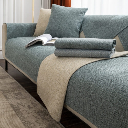 Minimalist Solid Color Breathable Faux Linen Couch