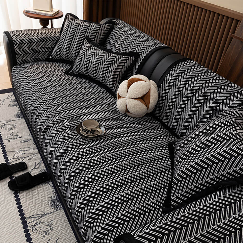 Modern Chic Herringbone Chenille Anti-scratch Non-