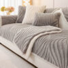 Wave Textured Plush Non-Slip Couch Cover