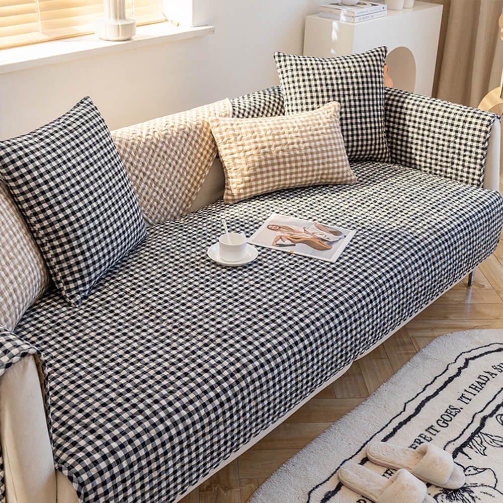 Retro Plaid Washed Cotton Wear-Resistant Non-Pilli