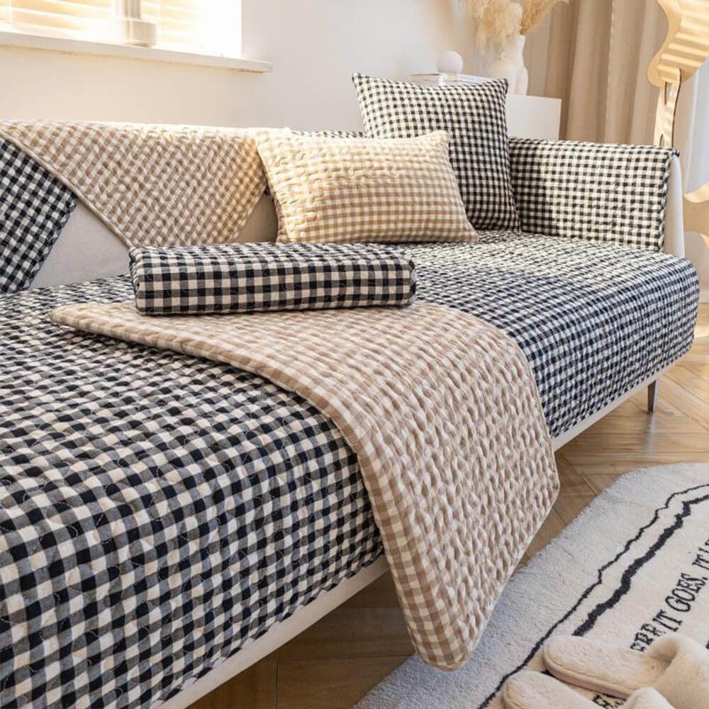 Retro Plaid Washed Cotton Wear-Resistant Non-Pilli