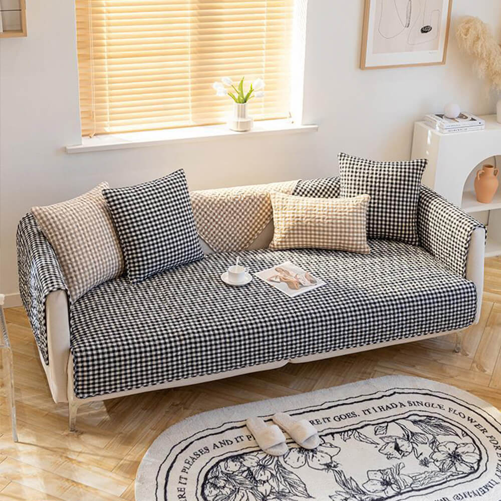 Retro Plaid Washed Cotton Wear-Resistant Non-Pilli