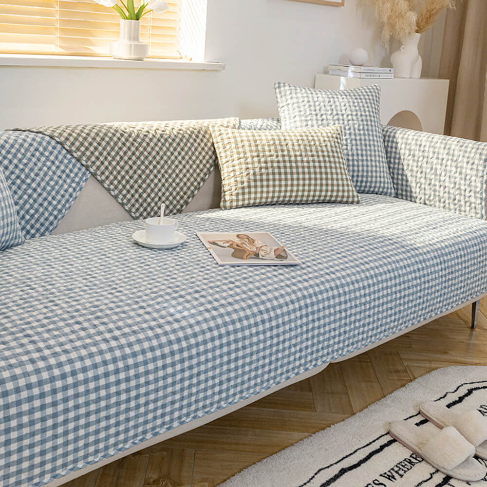 Retro Plaid Washed Cotton Wear-Resistant Non-Pilli