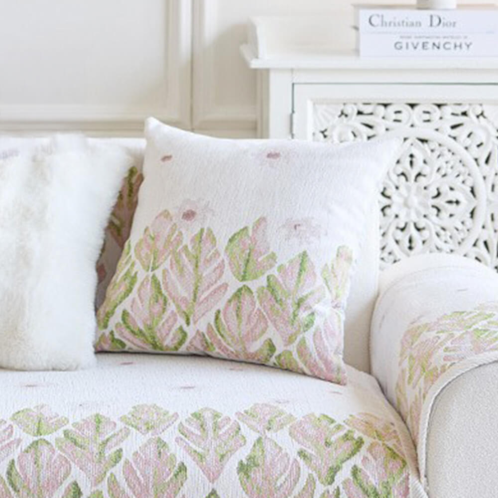Chenille Romantic Botanical Design Comfortable Cou