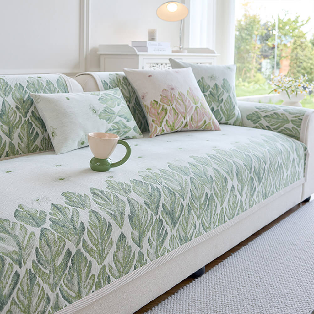 Chenille Romantic Botanical Design Comfortable Cou