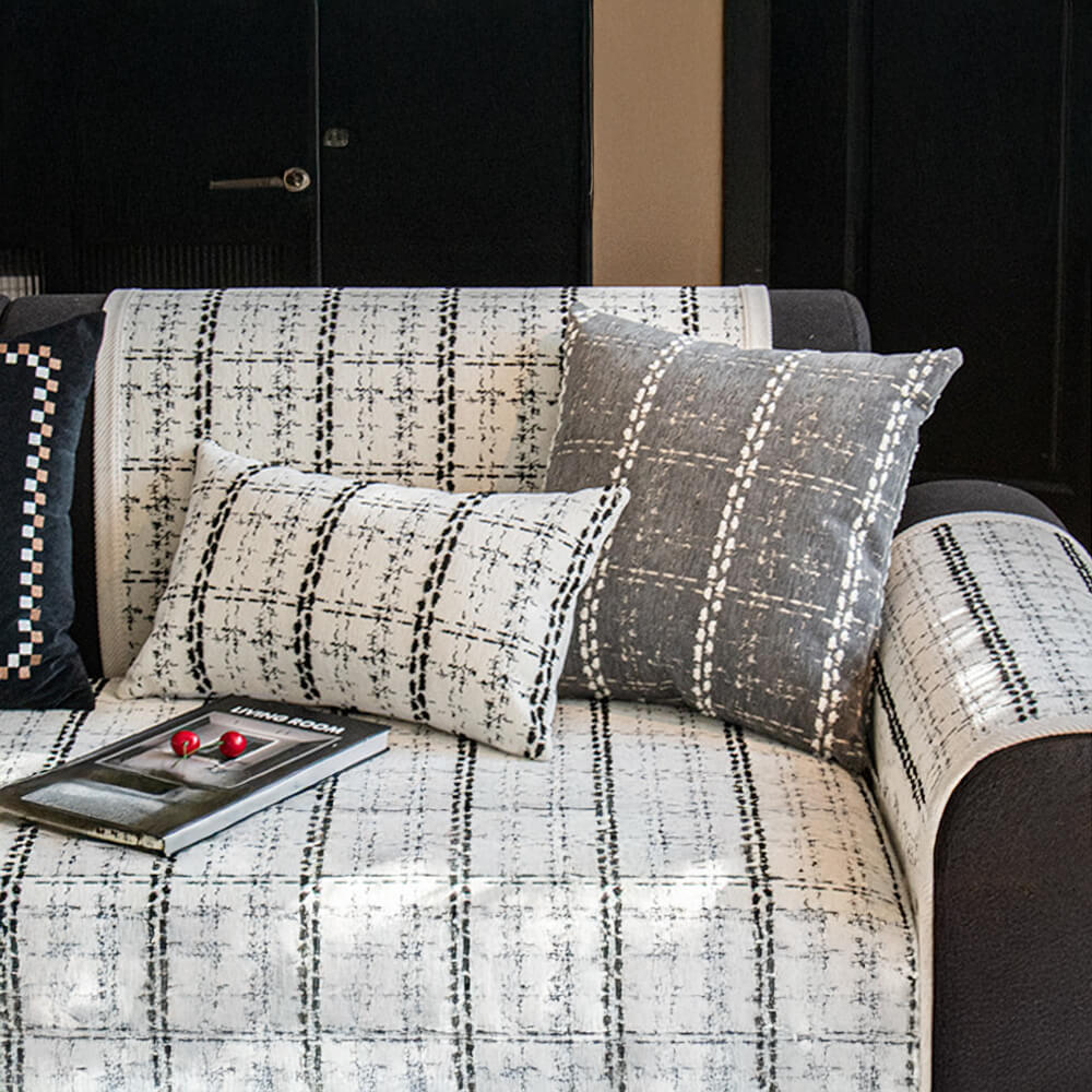 Elegant Checkered Jacquard Chenille All-Season Sof