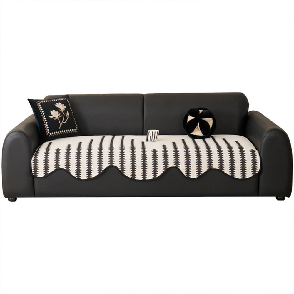 Modern Chevron Stripes Chenille Couch Cover with W