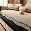 Non-Slip Herringbone Chenille Couch Cover with Wav