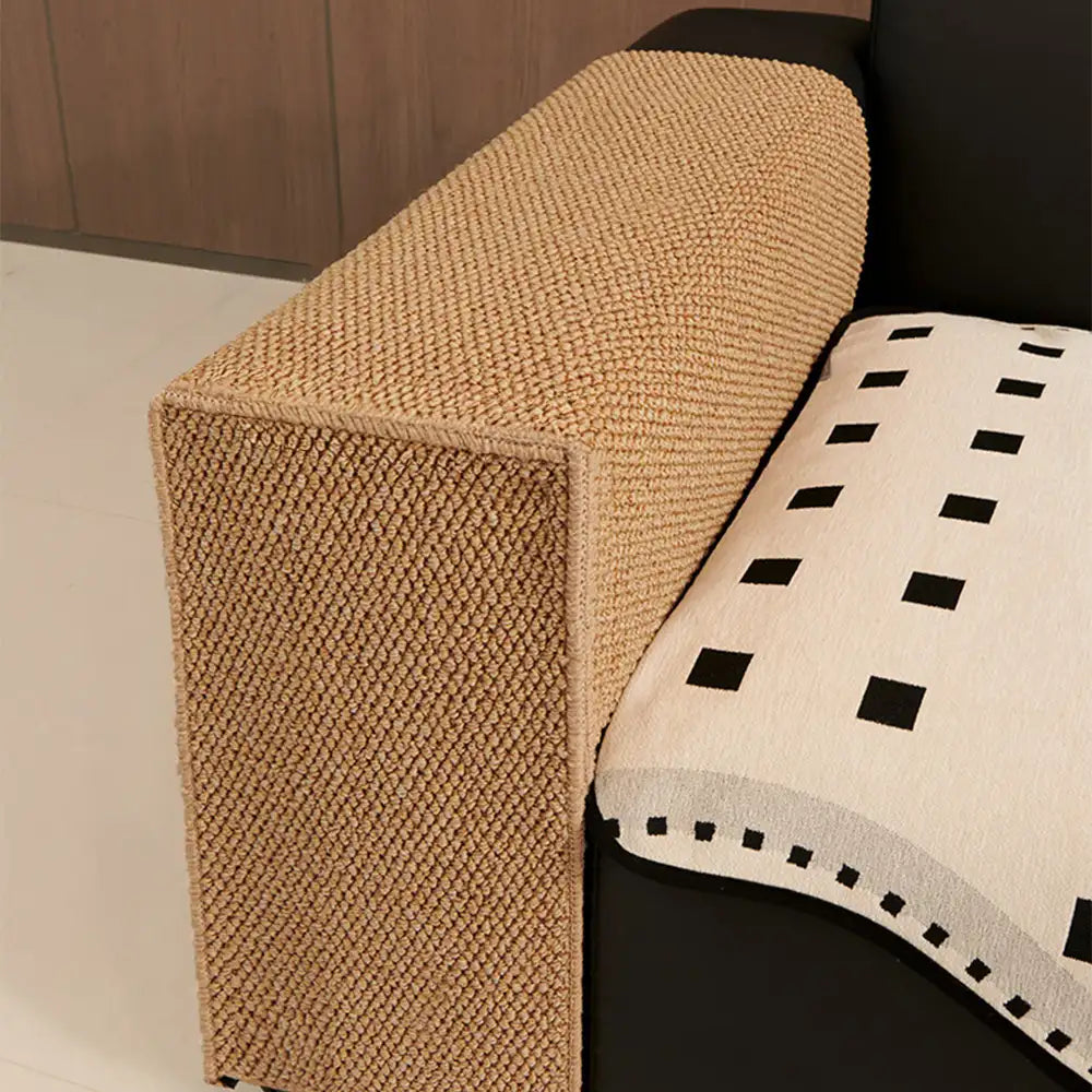 Faux Sisal Scratch-Resistant Sofa Armrest Protecto