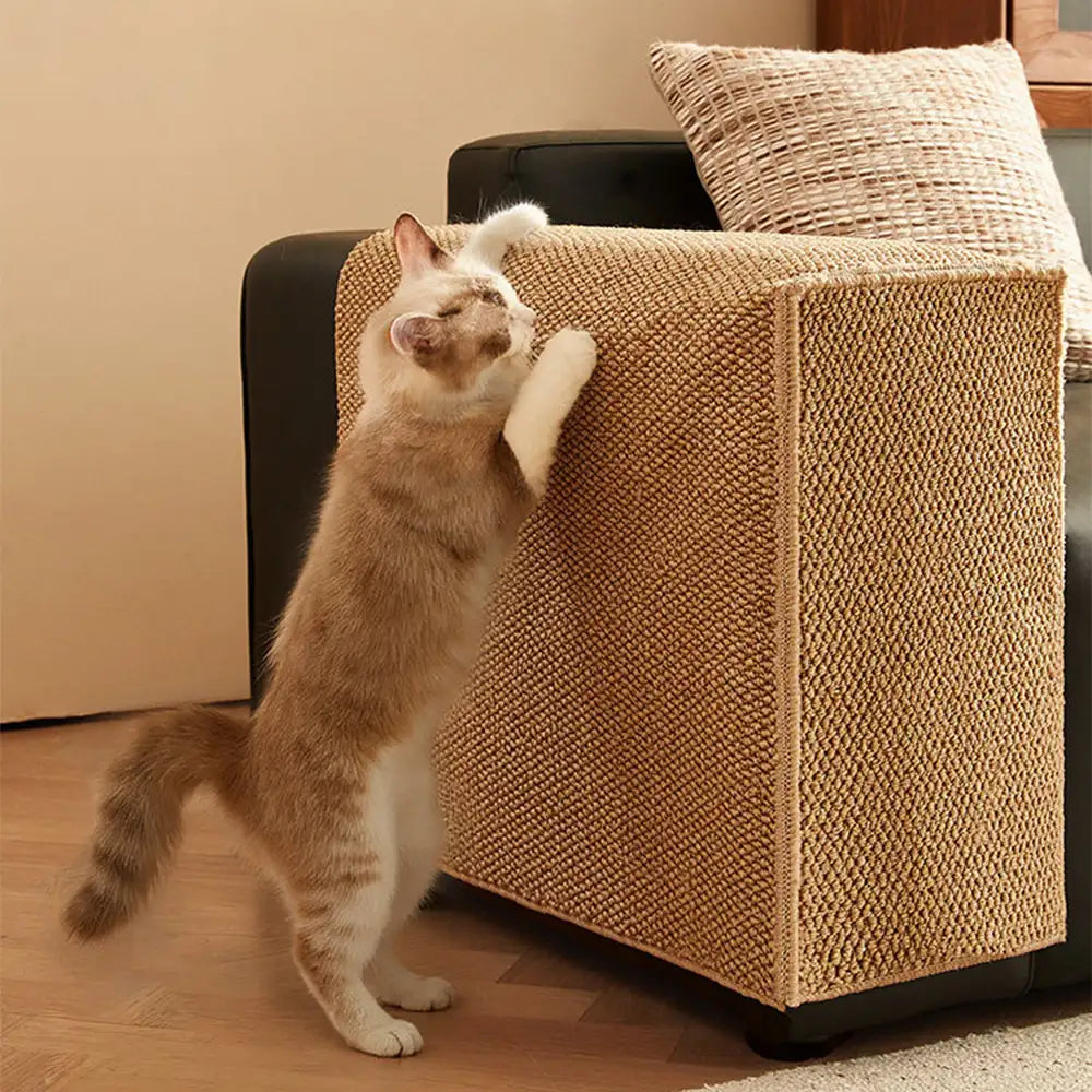 Faux Sisal Scratch-Resistant Sofa Armrest Protecto