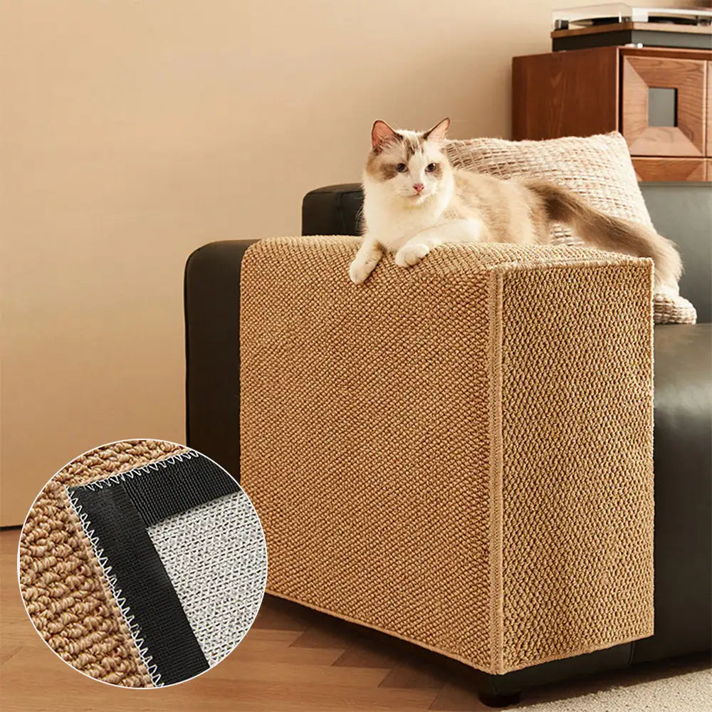 Faux Sisal Scratch-Resistant Sofa Armrest Protecto