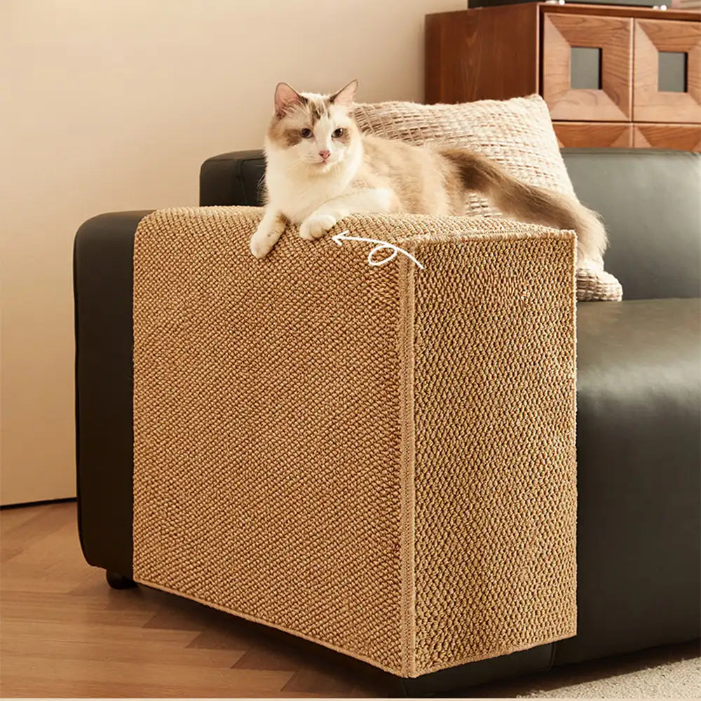 Faux Sisal Scratch-Resistant Sofa Armrest Protecto