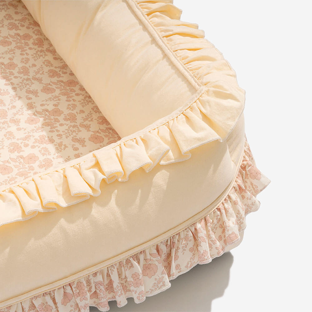 Floral Orthopedic Dog Bed Calming Pet Bed with Pil