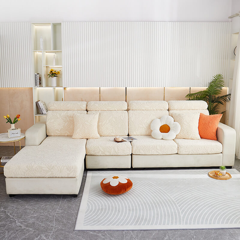 Floral Velvet Stretch Full Wrap Sofa Protector Cou