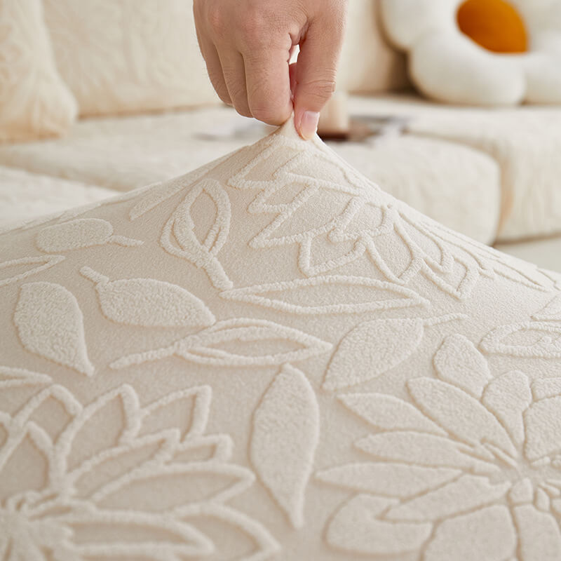 Floral Velvet Stretch Full Wrap Sofa Protector Cou