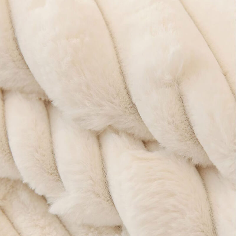 Fluffy Plush Striped Furniture Protector Couch Cov