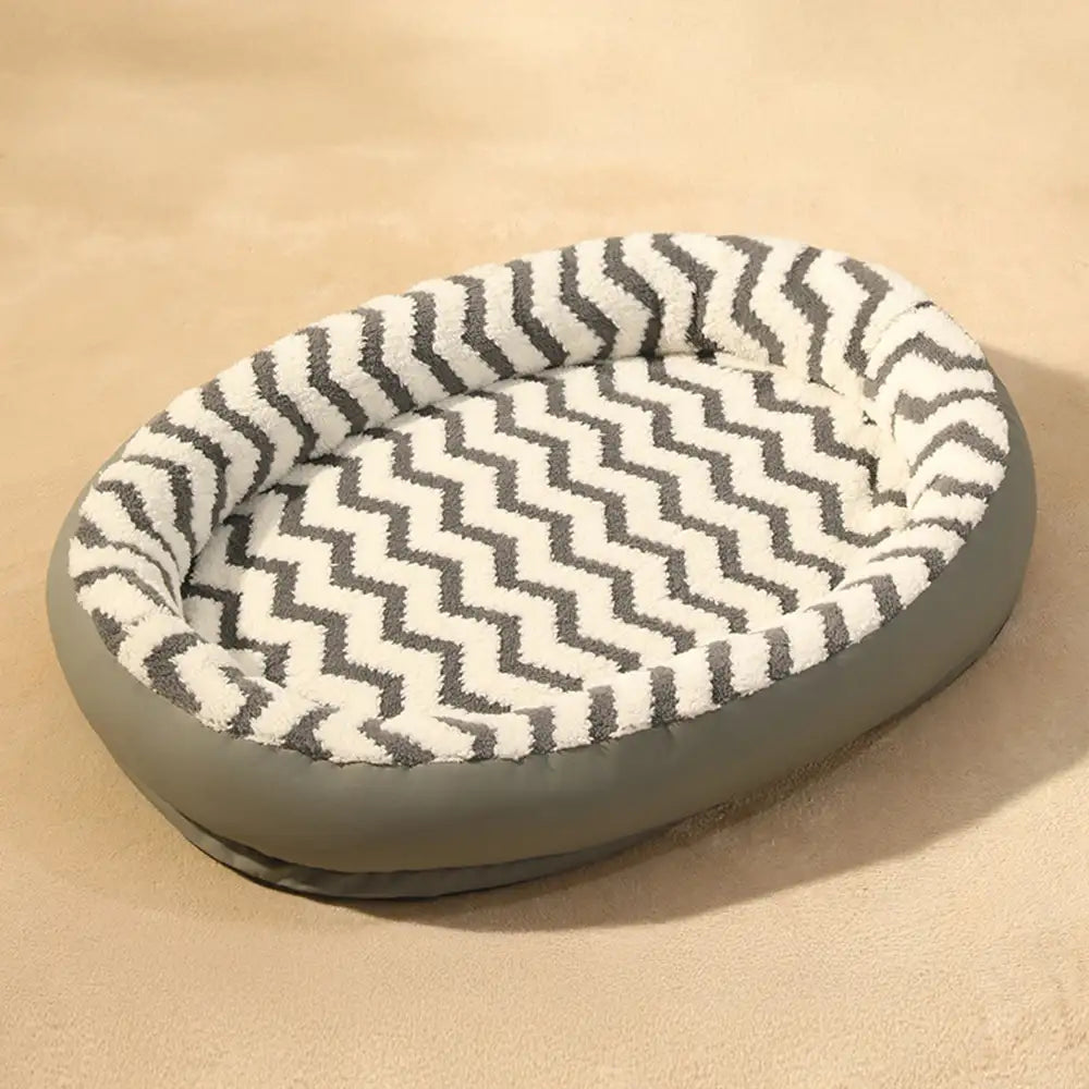 Geometric Wave Pattern Faux Leather Warm Removable