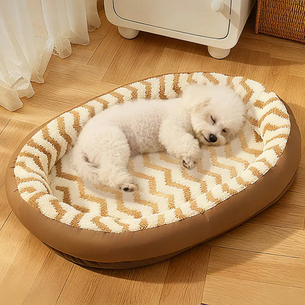 Geometric Wave Pattern Faux Leather Warm Removable