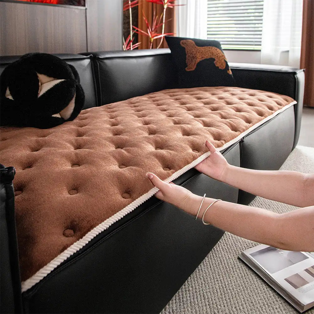 Vintage Leather Sofa Protection Non-Slip Couch Cov