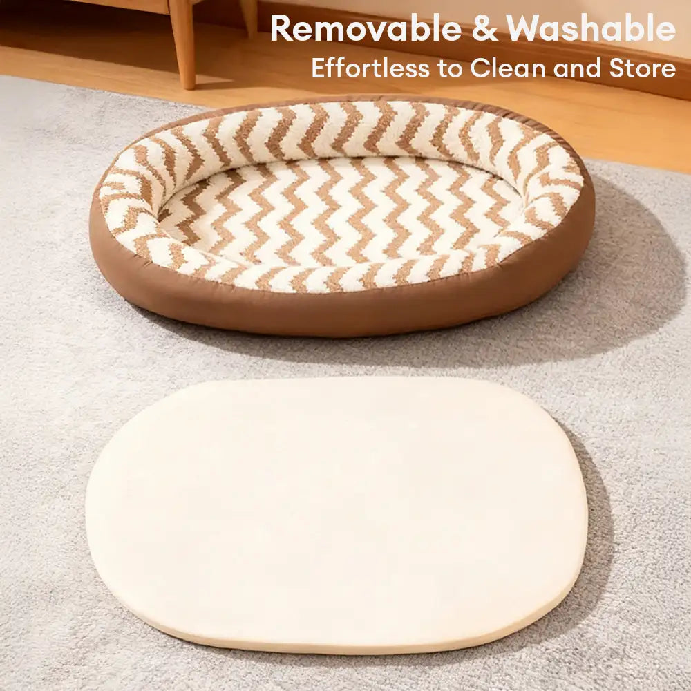 Geometric Wave Pattern Faux Leather Warm Removable