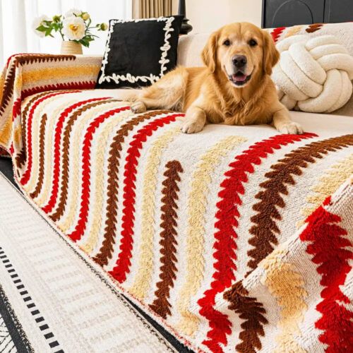 Colorful Color-Blocked Anti-Scratch Plush Sofa Pro