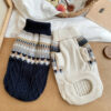 Fair Isle Pattern Knitted Linen Dog Sweater with C