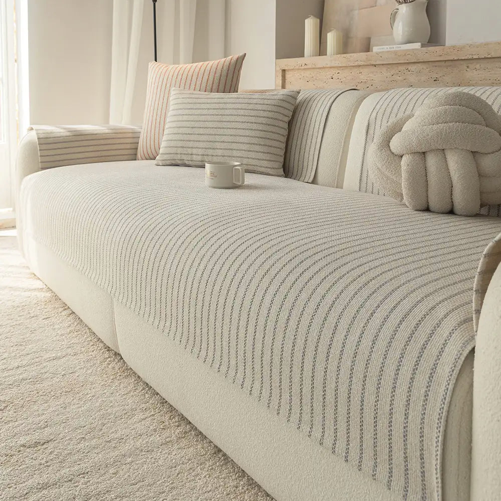 Faux Cotton-Linen Chenille Striped Breathable Scra