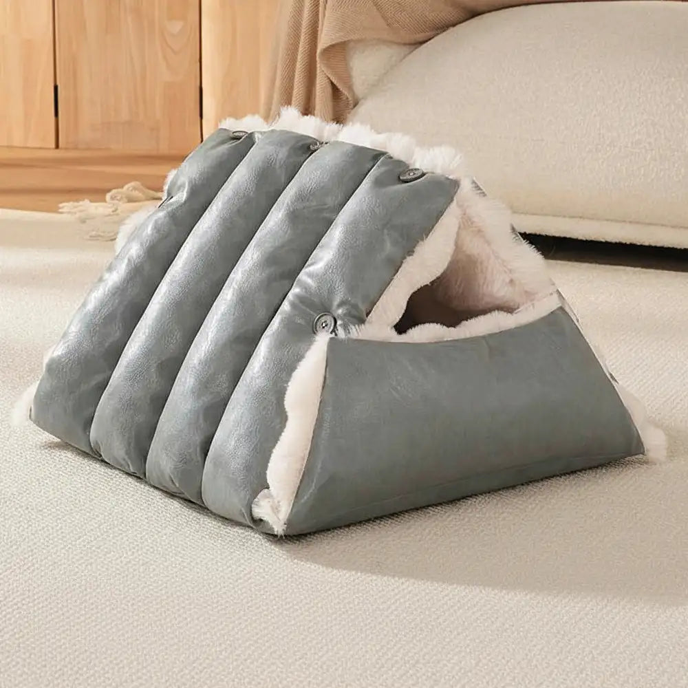 Faux Leather Vintage Multi-function Plush Dog Bed
