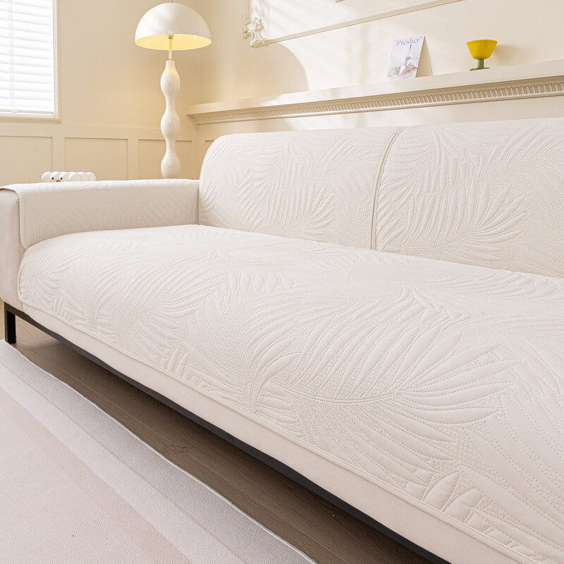 Large Leaf Pattern Water-resistant Sofa Protector