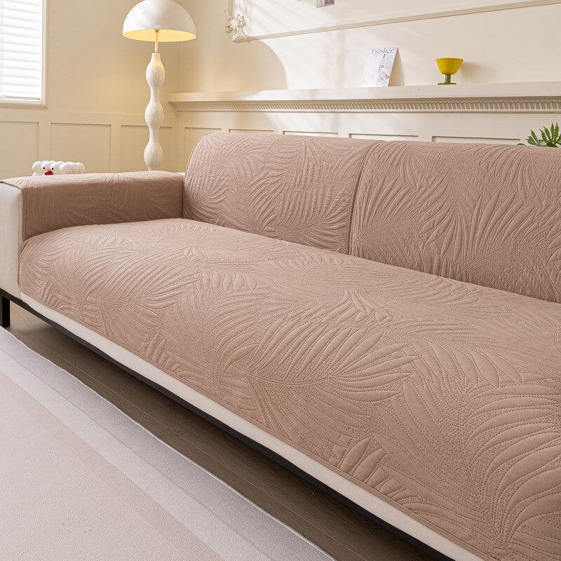 Large Leaf Pattern Water-resistant Sofa Protector