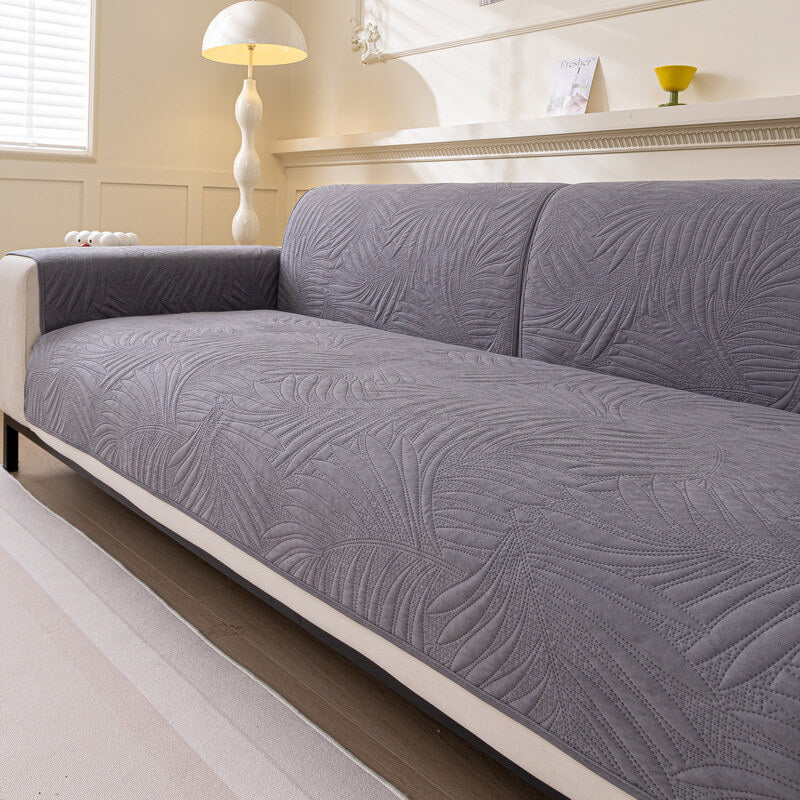 Large Leaf Pattern Water-resistant Sofa Protector