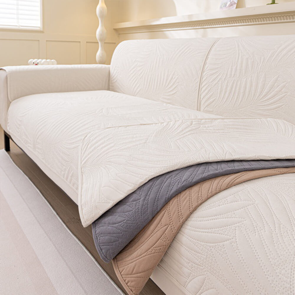 Large Leaf Pattern Water-resistant Sofa Protector