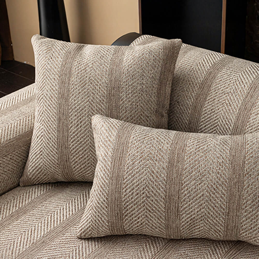 Minimalist Herringbone Weave Breathable Faux Linen