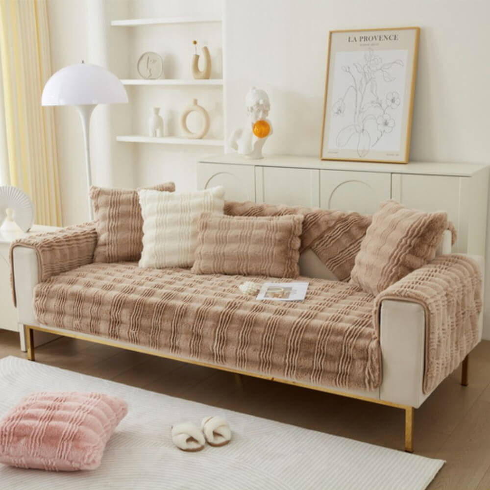 Modern Comfortable Faux Rabbit Fur Anti-Slip Couch