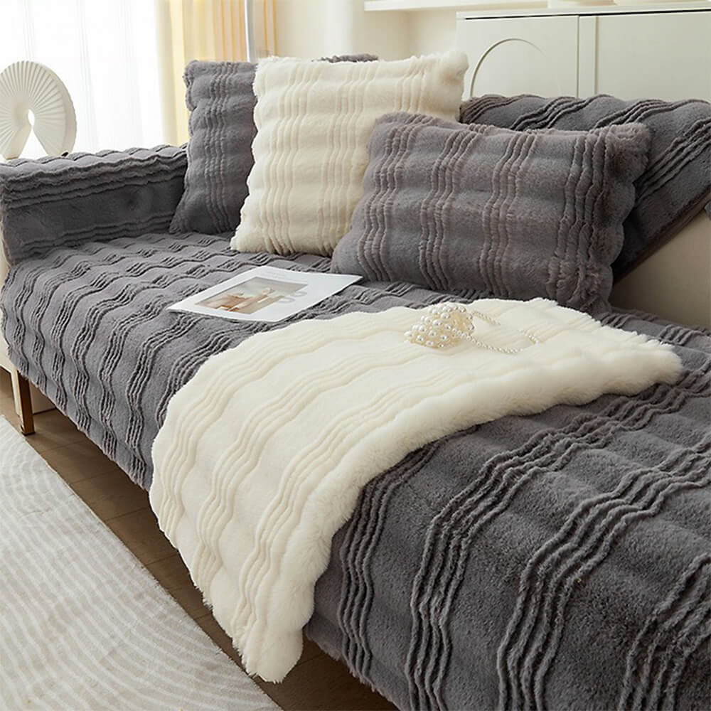 Modern Comfortable Faux Rabbit Fur Anti-Slip Couch