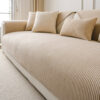 Modern Cream Vertical Stripes Fleece Couch Cover f